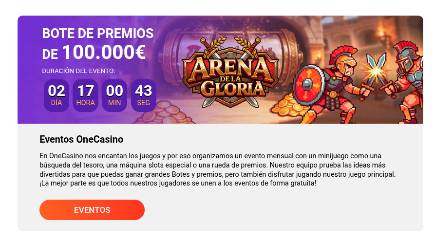 Pantalla de inicio de sesión One Casino