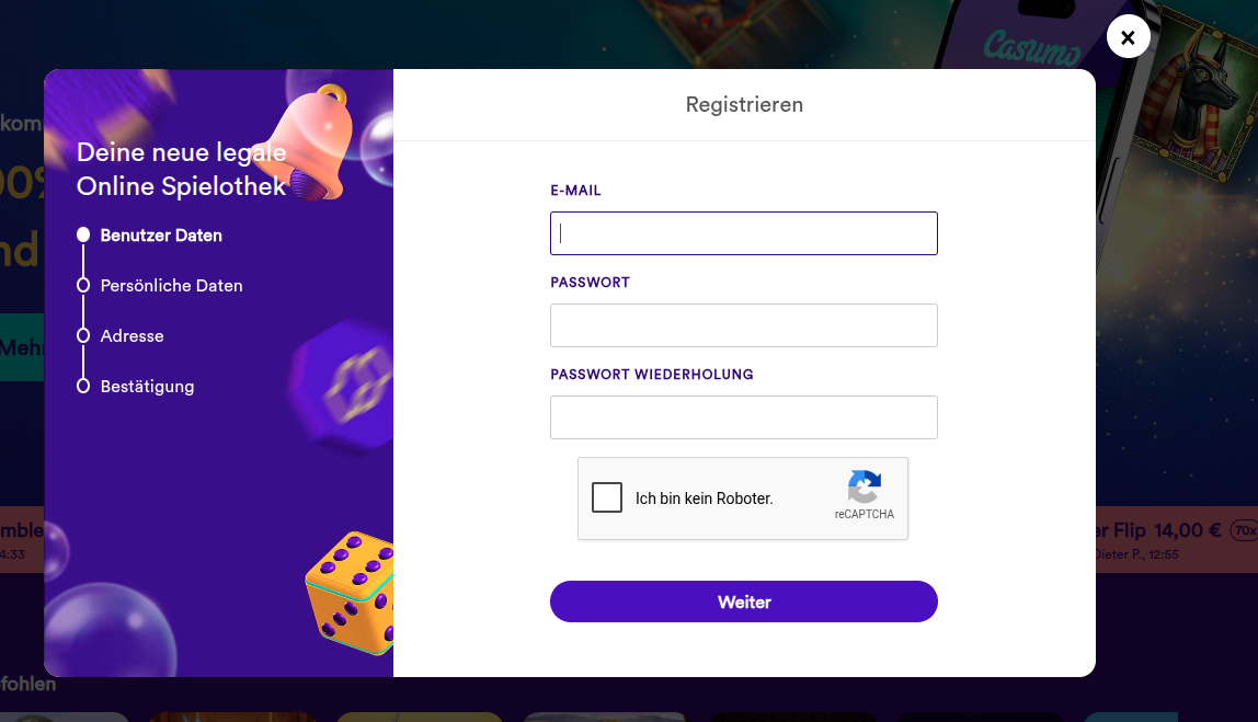 Casumo Willkommensbonus mit Einzahlungsangebot und Free Spins