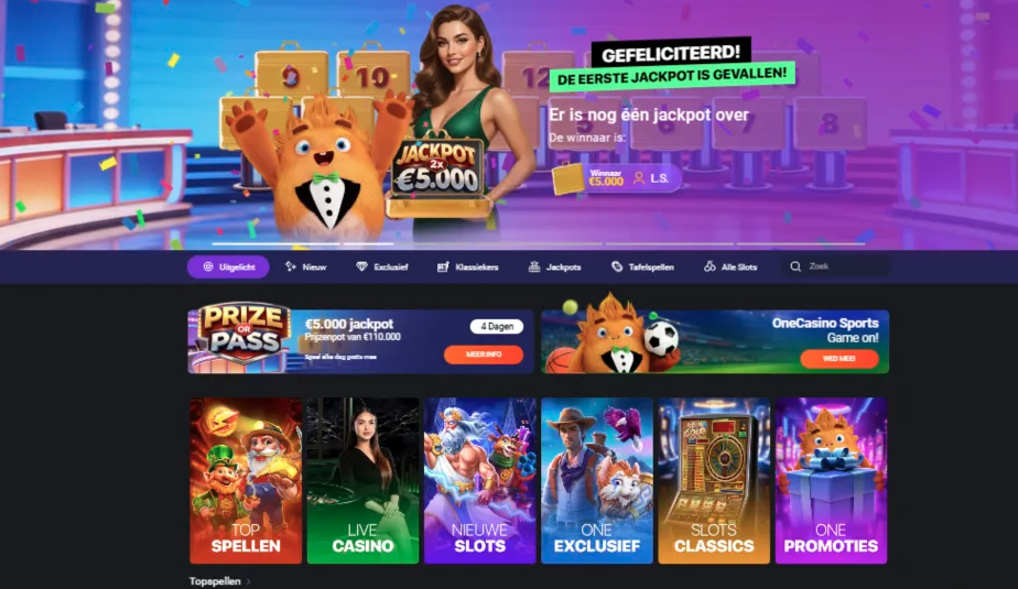 One Casino Login-Bereich