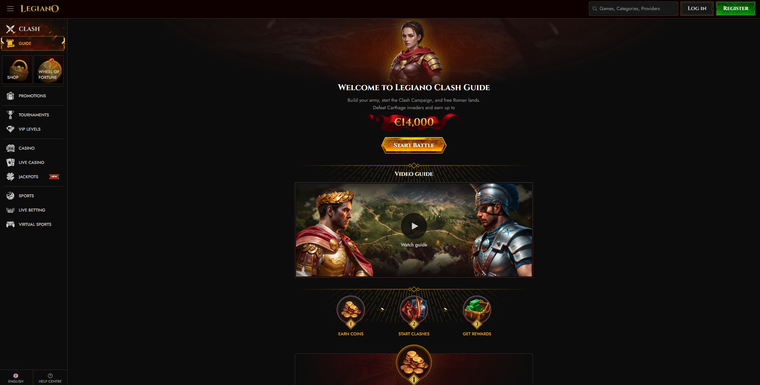 Legiano mobile Startseite