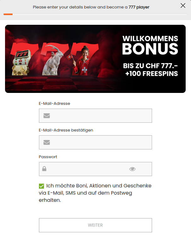 Spiellobby von Casino777 mit Slot-Kacheln und Kategoriefiltern